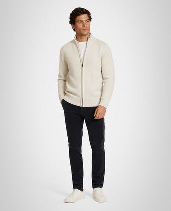 Fishermans Zip Thru Vest Wol | Stone