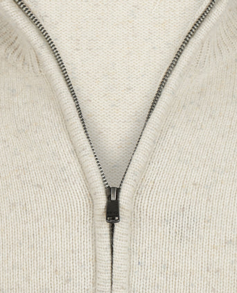 Fishermans Zip Thru Vest Wol | Stone
