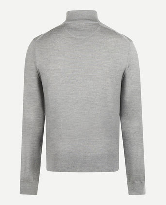 Fine Merino Zip Thru Vest | Medium Grey Melange