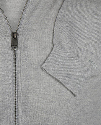 Fine Merino Zip Thru Vest | Medium Grey Melange