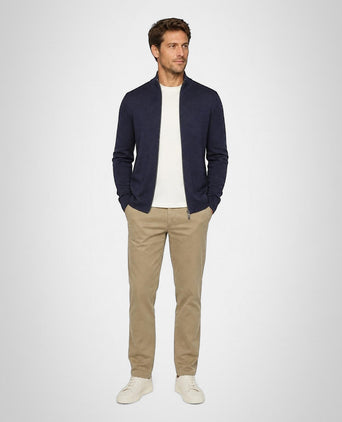 Fine Merino Zip Thru Vest | Navy
