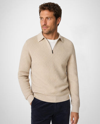 Structured Polo Trui Katoen-Kasjmier | Sand