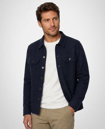 Button Vest Wolblend | Navy