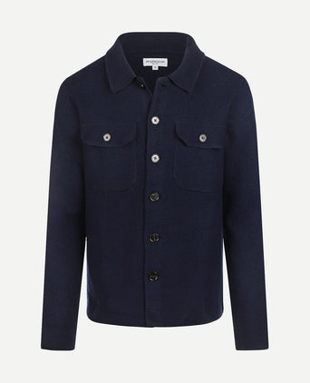 Button Vest Wolblend | Navy