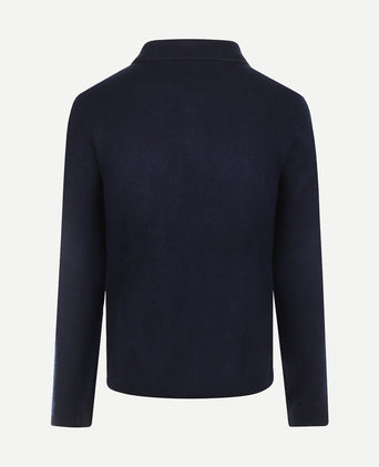 Button Vest Wolblend | Navy