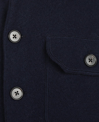 Button Vest Wolblend | Navy