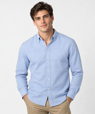 Overhemd Stretch Piqué | Light Blue Overhemd Stretch Piqué | Light Blue
