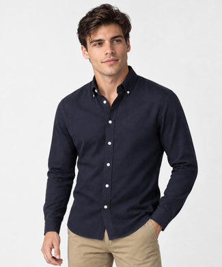 Overhemd Stretch Piqué | Navy Overhemd Stretch Piqué | Navy