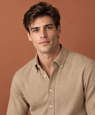Overhemd Stretch Piqué | Sand Overhemd Stretch Piqué | Sand