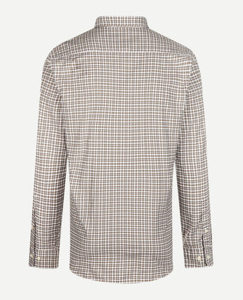 Overhemd Stretch Oxford Ruit | Chocolate Brown