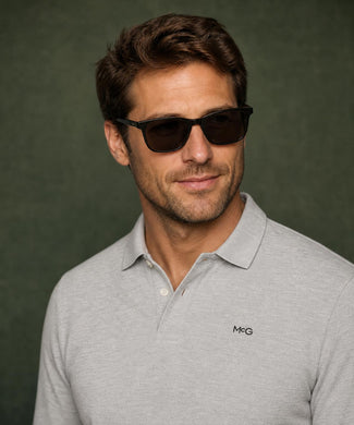 Classic Polo Lange Mouw | Medium Grey Melange Classic Polo Lange Mouw | Medium Grey Melange