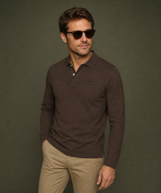 Classic Polo Lange Mouw | Chocolate Brown Classic Polo Lange Mouw | Chocolate Brown