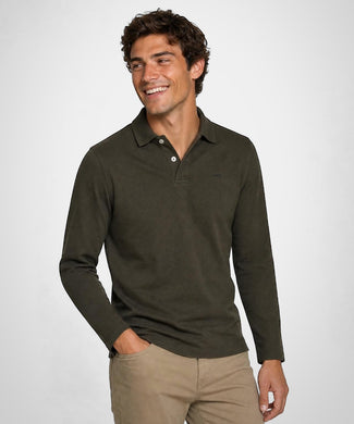 Classic Polo Lange Mouw | Dark Olive Classic Polo Lange Mouw | Dark Olive