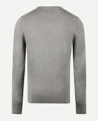 Sweater Cotton Merino V-Neck | Medium Grey Melange