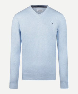 Trui Katoen-Kasjmier V-Hals | Light Blue Trui Katoen-Kasjmier V-Hals | Light Blue