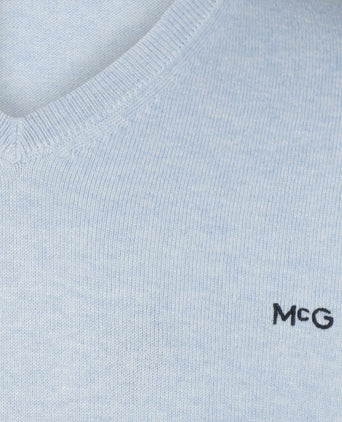 Trui Katoen-Kasjmier V-Hals | Light Blue