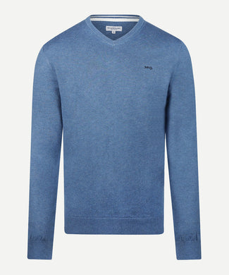 Trui Katoen-Kasjmier V-Hals | Vintage Blue Trui Katoen-Kasjmier V-Hals | Vintage Blue