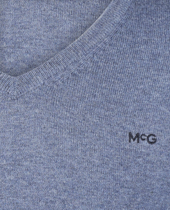 Sweater Cotton Merino V-Neck | Vintage Blue
