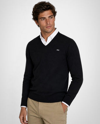 Sweater Cotton-Cashmere V-Neck | Navy