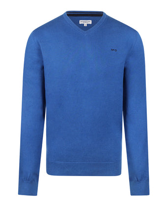Sweater Cotton-Cashmere V-Neck | Cobalt