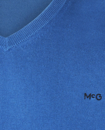 Sweater Cotton-Cashmere V-Neck | Cobalt