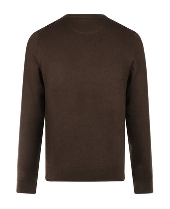 Trui Katoen-Kasjmier V-Hals | Chocolate Brown