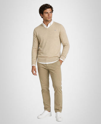 Sweater Cotton-Cashmere V-Neck | Sand
