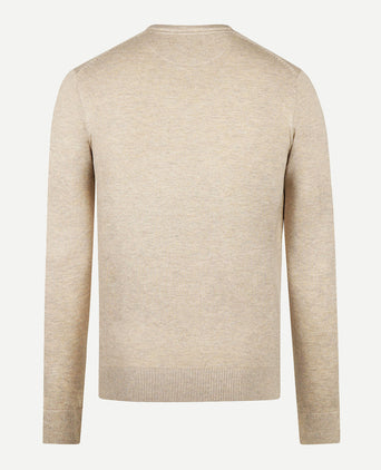 Trui Katoen Merino V-Hals | Sand