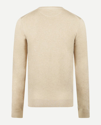 Trui Logo Katoen Cashmere V-Hals | Sand