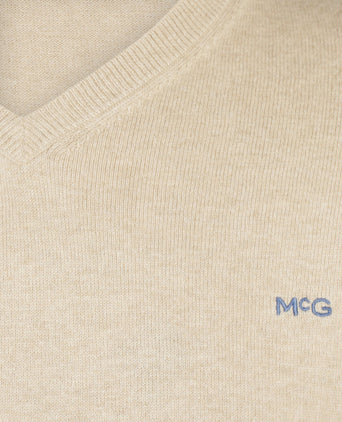 Sweater Cotton-Cashmere V-Neck | Sand