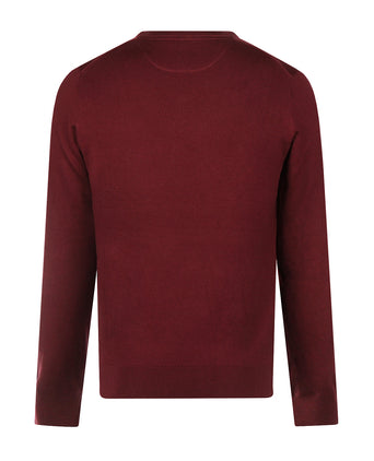 Trui Katoen-Kasjmier V-Hals | Burgundy
