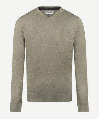 Sweater Cotton-Cashmere V-Neck | Light Olive Sweater Cotton-Cashmere V-Neck | Light Olive