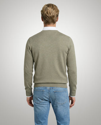 Sweater Cotton-Cashmere V-Neck | Light Olive