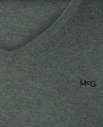 Cotton-Cashmere V-Neck Sweater | Winter Sage