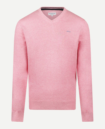 Trui Logo Katoen Cashmere V-Hals | Light Pink