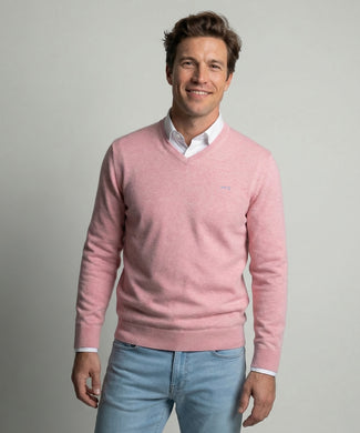 Sweater Cotton-Cashmere V-Neck | Light Pink Sweater Cotton-Cashmere V-Neck | Light Pink