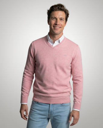Sweater Cotton-Cashmere V-Neck | Light Pink