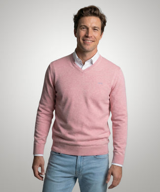 Trui Katoen-Kasjmier V-Hals | Light Pink Trui Katoen-Kasjmier V-Hals | Light Pink