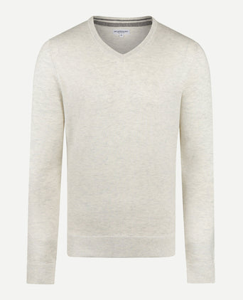 Sweater Cotton Merino V-Neck | Off White
