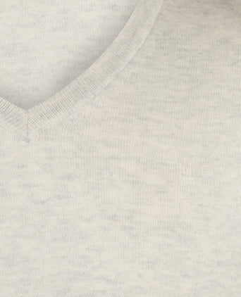 Sweater Cotton Merino V-Neck | Off White