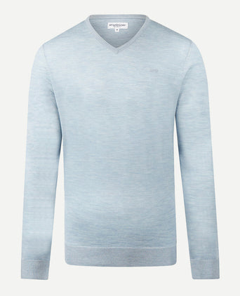 V-Neck Sweater Luxury Merino Wool | Light Blue