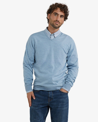V-Neck Sweater Luxury Merino Wool | Light Blue