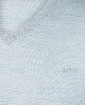 V-Neck Sweater Luxury Merino Wool | Light Blue