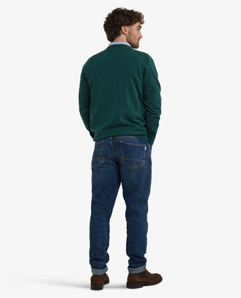 Trui V-Hals Luxe Merinowol | Winter Sage