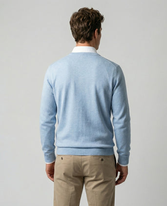 Trui Katoen-Kasjmier Ronde Hals | Light Blue