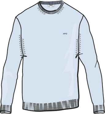 Trui Katoen Merino Ronde Hals | Light Blue