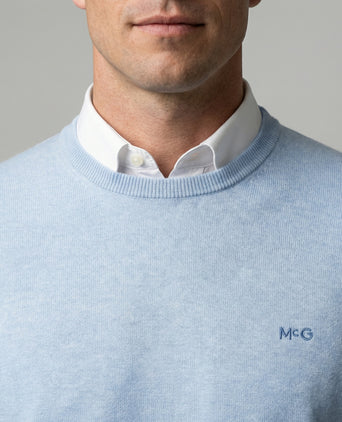 Trui Katoen-Kasjmier Ronde Hals | Light Blue