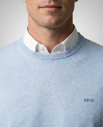 Sweater Cotton-Cashmere Round Neck | Light Blue