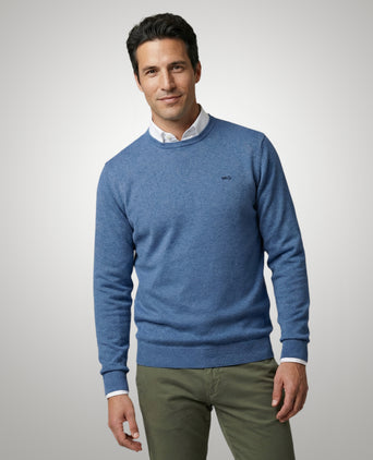 Sweater Cotton-Cashmere Round Neck | Vintage Blue