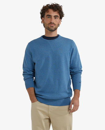 Trui Katoen-Kasjmier Ronde Hals | Worker Blue